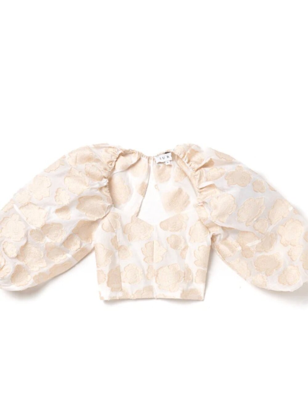Buru Balloon Sleeve Bustier Champagne Rose Top Medium